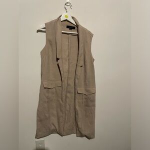Miss love tan Open Front Vest medium‎